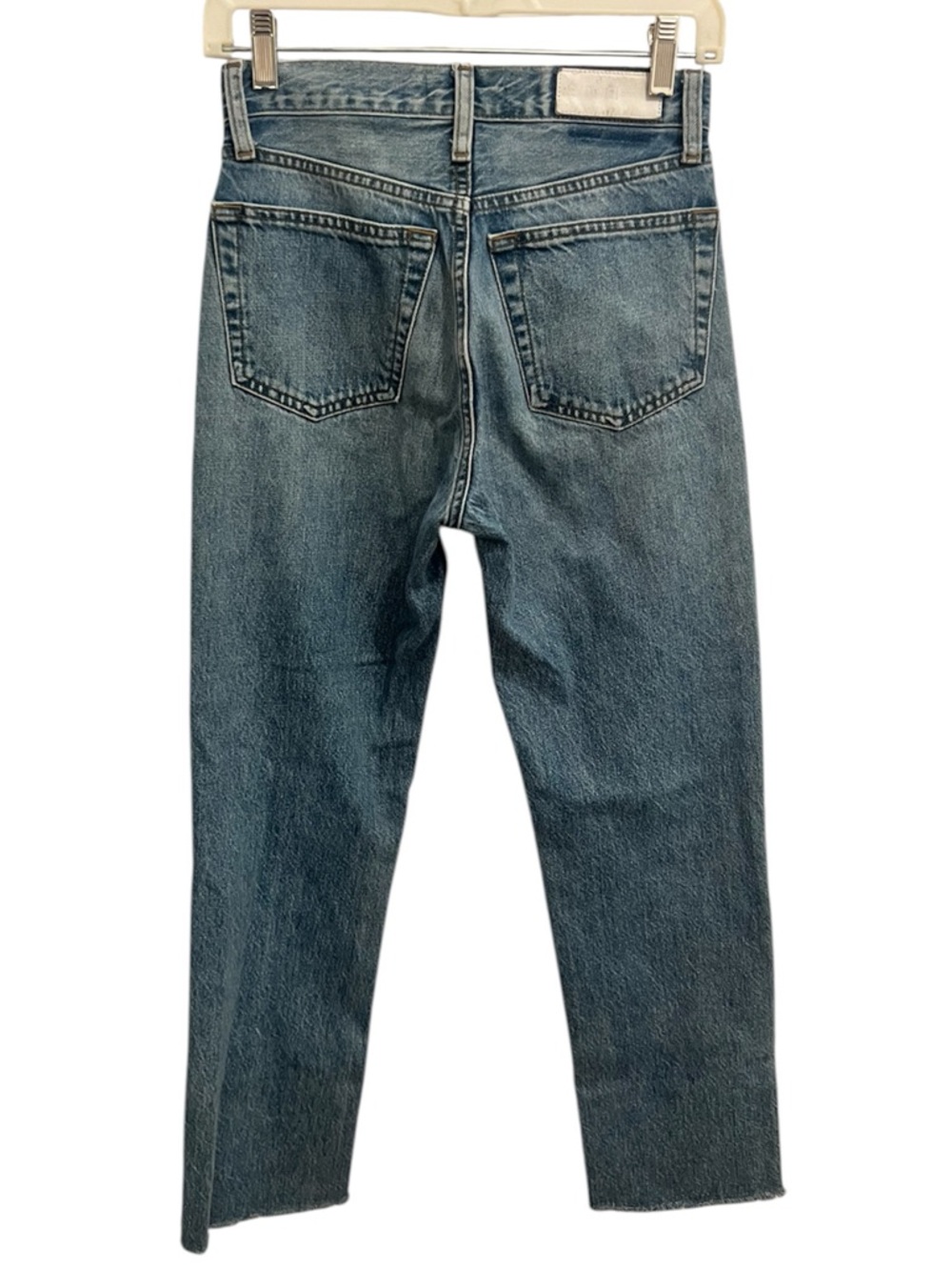Re/Done Highrise Stovepipe Jeans in Bright Indigo - Size 24 - Picture 3 of 7